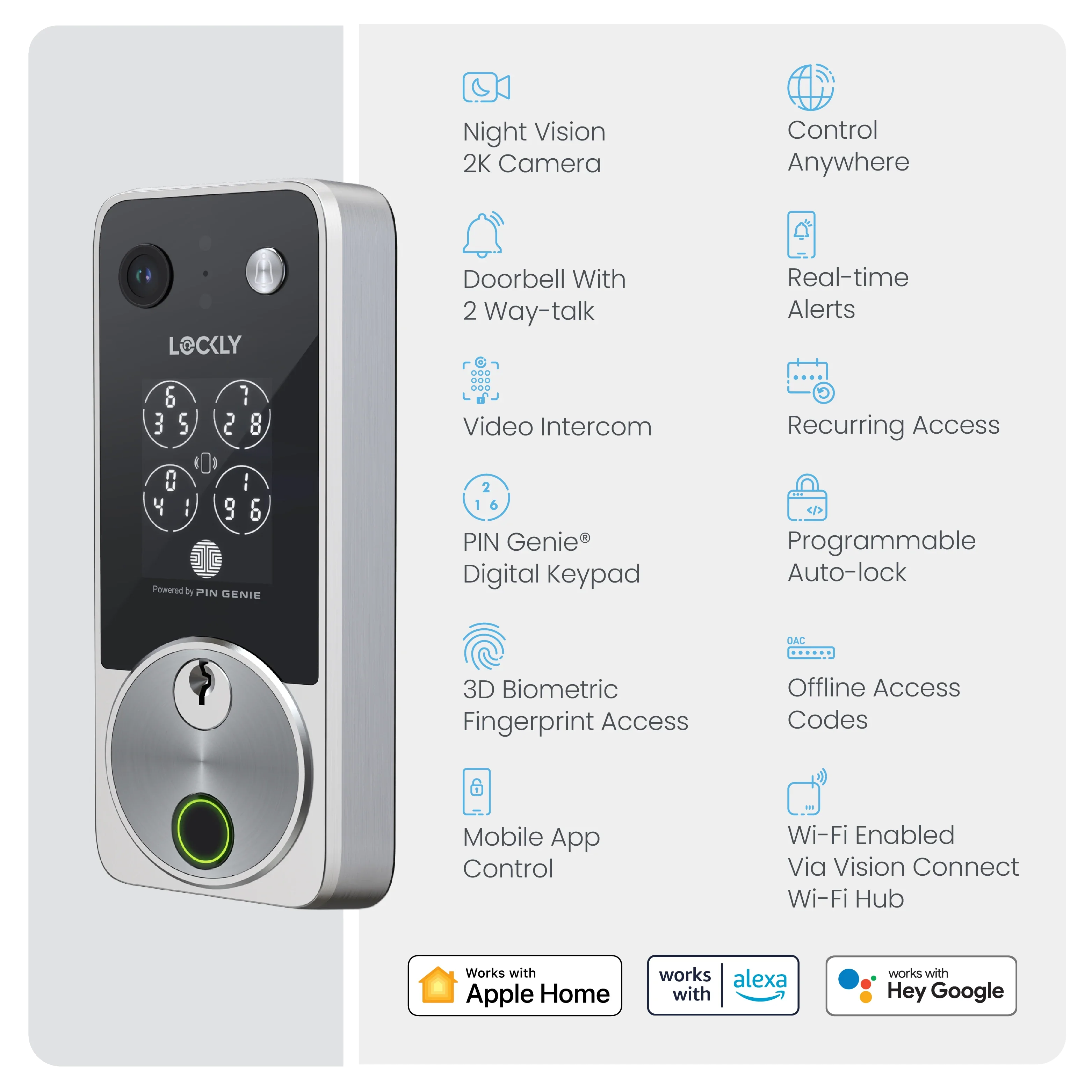 Lockly Vision Zeno Series Video Smart Lock with Intercom Deadbolt - Image 13